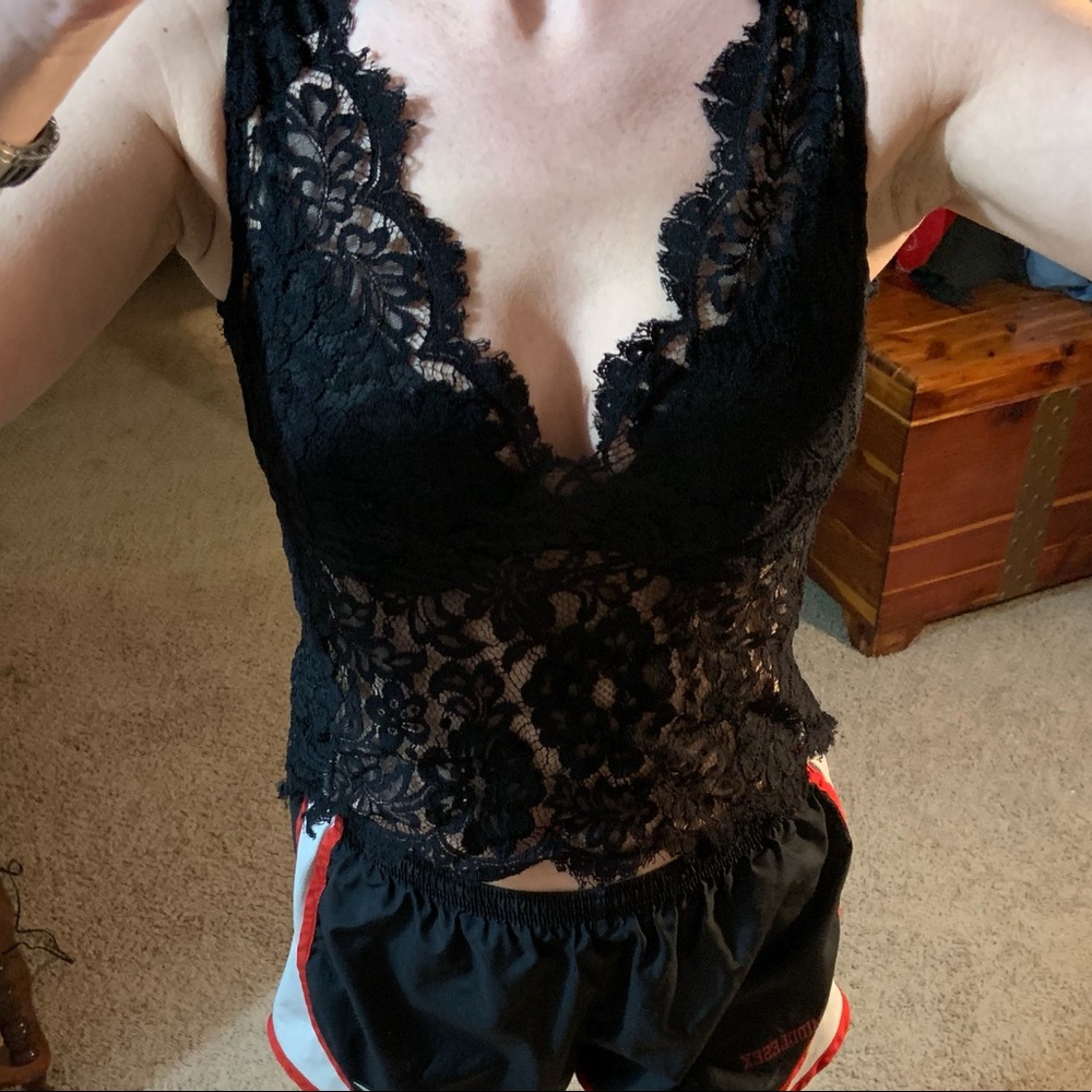 Brooks Brothers Black Lace Top